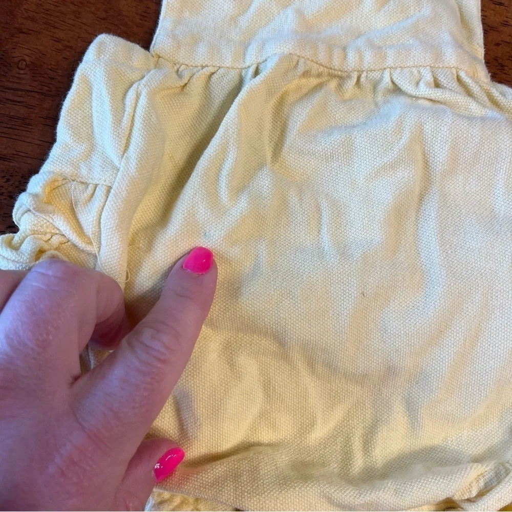 Ralph Lauren yellow 100% cotton ruffle butt romper size 6 months